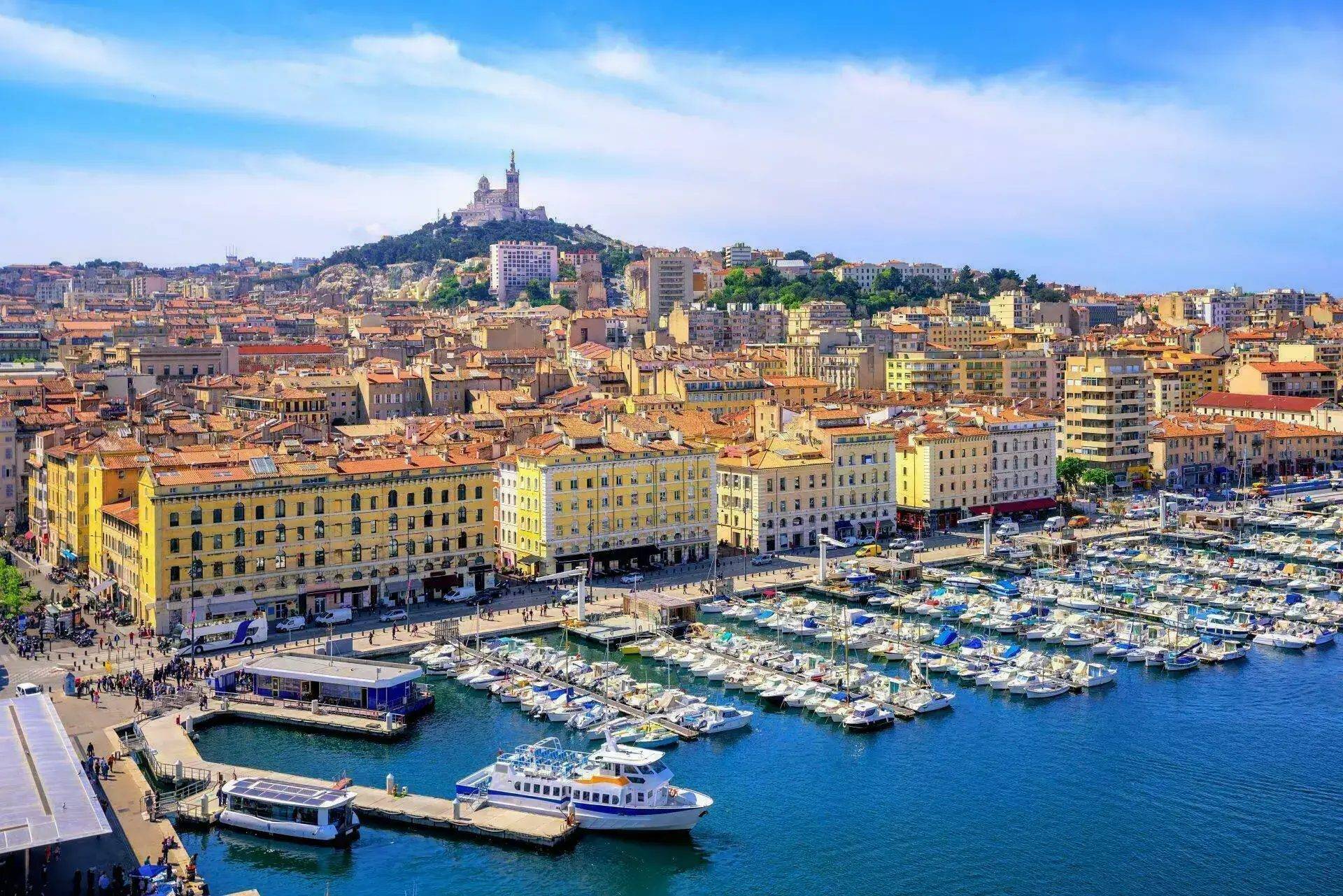 Marseille Old Port at night